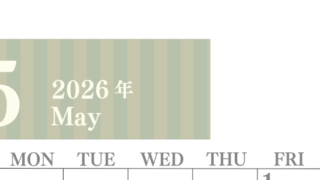 2026年5月縦型日曜始まり 書き込みしやすい文字が大きなA4無料シンプルなカレンダー(2026-01130510)