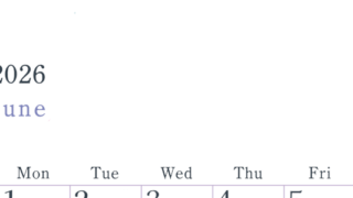 2026年6月縦型日曜始まり シンプルで書き込みしやすい文字が大きい見やすいおすすめの無料カレンダー(2026-01150610)
