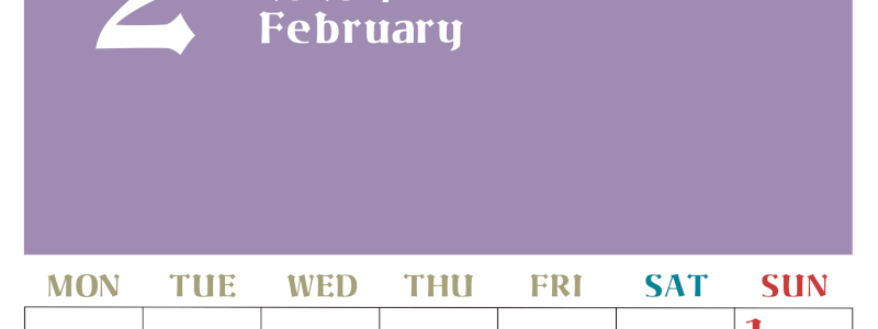 2026年2月のシンプルなカレンダーは縦型月のシンプルなカレンダーは曜始まりで大きい文字が見やすい書き込みも楽なA4サイズの無料素材(2026-01160211)