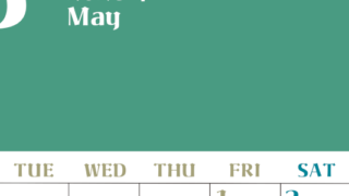 2026年5月のシンプルなカレンダーは縦型月のシンプルなカレンダーは曜始まりで大きい文字が見やすい書き込みも楽なA4サイズの無料素材(2026-01160511)