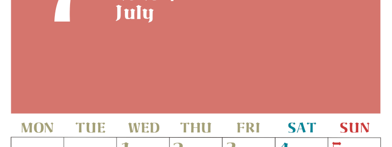 2026年7月のシンプルなカレンダーは縦型月のシンプルなカレンダーは曜始まりで 大きい文字が見やすい書き込みも楽なA4サイズの無料素材(2026-01160711)