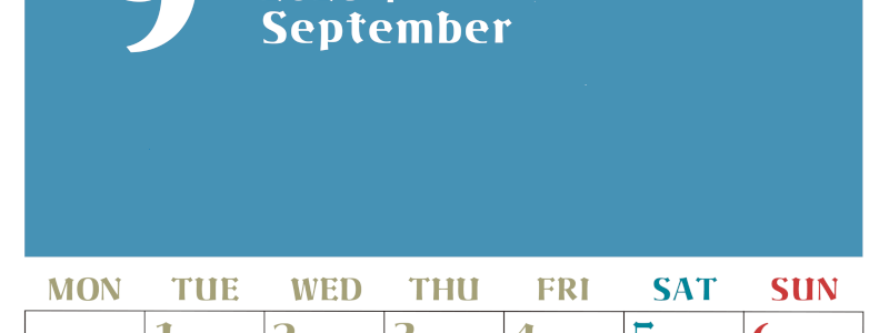 2026年9月のシンプルなカレンダーは縦型月のシンプルなカレンダーは曜始まりで大きい文字が見やすい書き込みも楽なA4サイズの無料素材(2026-01160911)