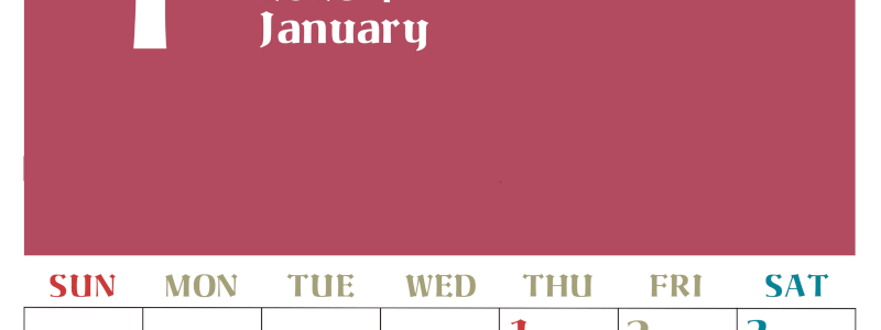 2026年1月のシンプルなカレンダーは縦型日曜始まりで大きい文字が見やすい書き込みも楽なA4サイズの無料素材(2026-01160110)