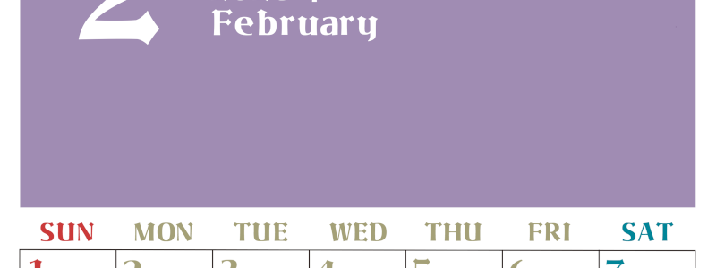 2026年2月のシンプルなカレンダーは縦型日曜始まりで大きい文字が見やすい書き込みも楽なA4サイズの無料素材(2026-01160210)