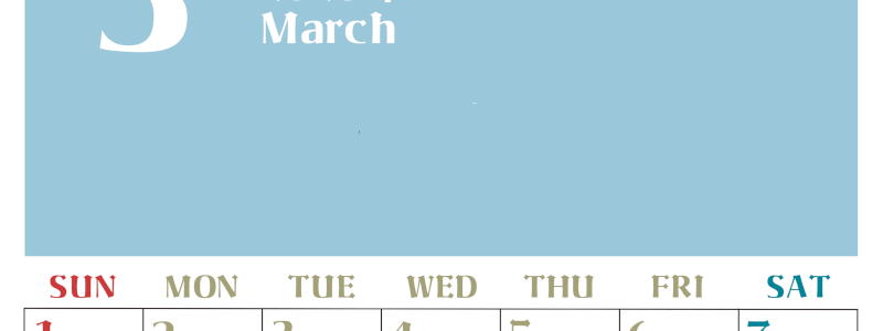 2026年3月のシンプルなカレンダーは縦型日曜始まりで大きい文字が見やすい書き込みも楽なA4サイズの無料素材(2026-01160310)