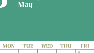 2026年5月のシンプルなカレンダーは縦型日曜始まりで大きい文字が見やすい書き込みも楽なA4サイズの無料素材(2026-01160510)