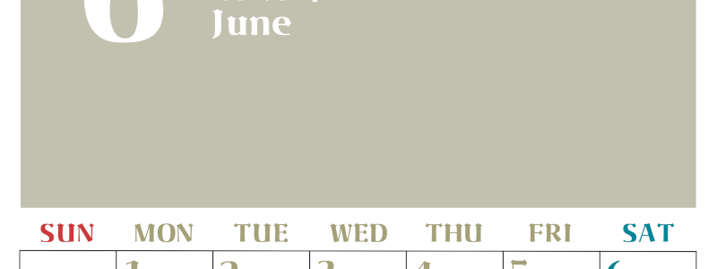 2026年6月のシンプルなカレンダーは縦型日曜始まりで大きい文字が見やすい書き込みも楽なA4サイズの無料素材(2026-01160610)