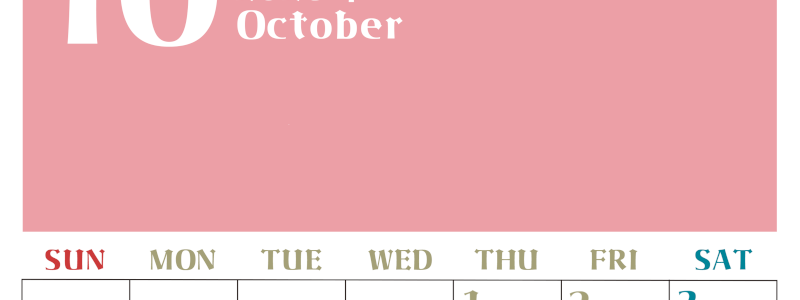 2026年10月のシンプルなカレンダーは縦型日曜始まりで大きい文字が見やすい書き込みも楽なA4サイズの無料素材(2026-01161010)