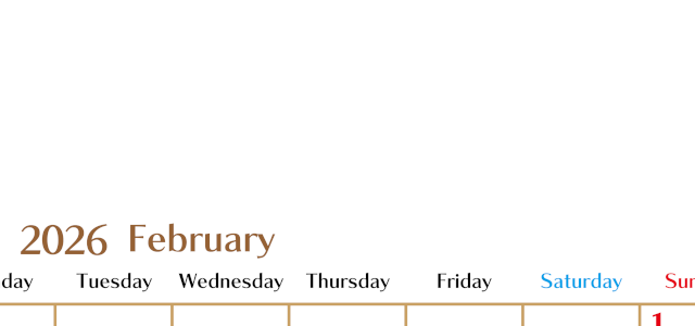 2026年2月縦型の月曜始まりカレンダー♪シンプルで書き込みしやすい文字が大きなA4用紙向け（無料）(2026-01170211)