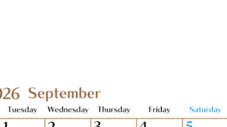 2026年9月縦型の月曜始まりカレンダー♪シンプルで書き込みしやすい文字が大きなA4用紙向け（無料）(2026-01170911)