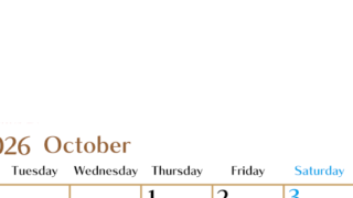 2026年10月縦型の月曜始まりカレンダー♪シンプルで書き込みしやすい文字が大きなA4用紙向け（無料）(2026-01171011)