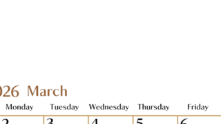 2026年3月縦型の日曜始まりカレンダー♪シンプルで書き込みしやすい文字が大きなA4用紙向け（無料）(2026-01170310)