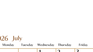 2026年7月縦型の日曜始まりカレンダー♪シンプルで 書き込みしやすい文字が大きなA4用紙向け（無料）(2026-01170710)