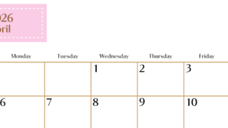 2026年4月横型の日曜始まりカレンダー♪シンプルで書き込みしやすい文字が大きなA4用紙向け（無料）(2026-01170400)