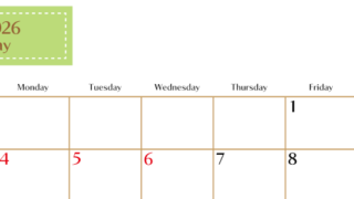 2026年5月横型の日曜始まりカレンダー♪シンプルで書き込みしやすい文字が大きなA4用紙向け（無料）(2026-01170500)