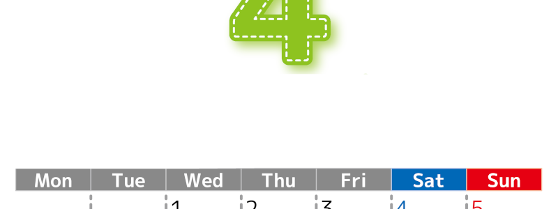 （無料カレンダー）2026年4月縦型月曜始まりで大きい文字が見やすく書き込みも簡単なA4サイズ（シンプル）(2026-01180411)