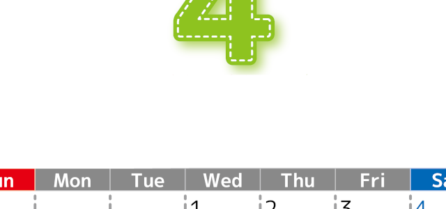 （無料カレンダー）2026年4月縦型日曜始まりで大きい文字が見やすく書き込みも簡単なA4サイズ（シンプル）(2026-01180410)