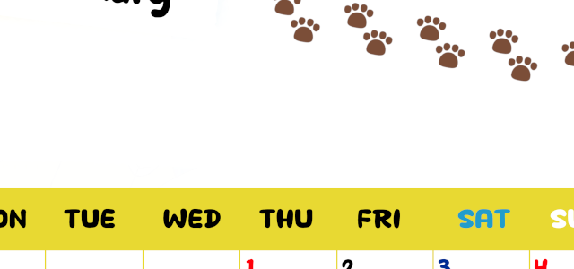 2026年1月カレンダーは縦型月曜始まりで無料！ねこのベージュぷにぷに肉球イラストがほっこりかわいい！(2026-01240111)