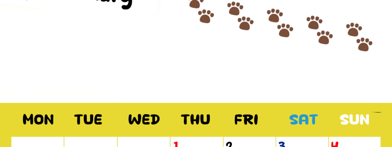 2026年1月カレンダーは縦型月曜始まりで無料！ねこのベージュぷにぷに肉球イラストがほっこりかわいい！(2026-01240111)