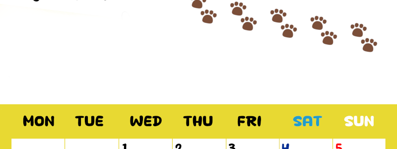 2026年4月カレンダーは縦型月曜始まりで無料！ねこのベージュぷにぷに肉球イラストがほっこりかわいい！(2026-01240411)