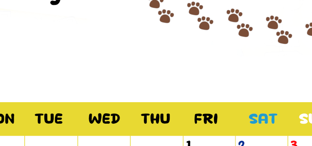 2026年5月カレンダーは縦型月曜始まりで無料！ねこのベージュぷにぷに肉球イラストがほっこりかわいい！(2026-01240511)
