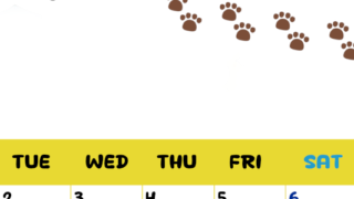 2026年6月カレンダーは縦型月曜始まりで無料！ねこのベージュぷにぷに肉球イラストがほっこりかわいい！(2026-01240611)