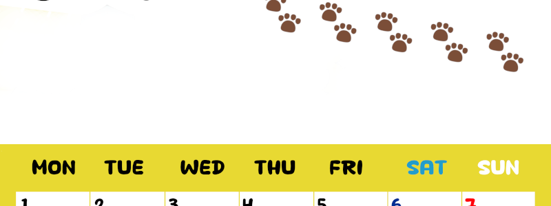 2026年6月カレンダーは縦型月曜始まりで無料！ねこのベージュぷにぷに肉球イラストがほっこりかわいい！(2026-01240611)