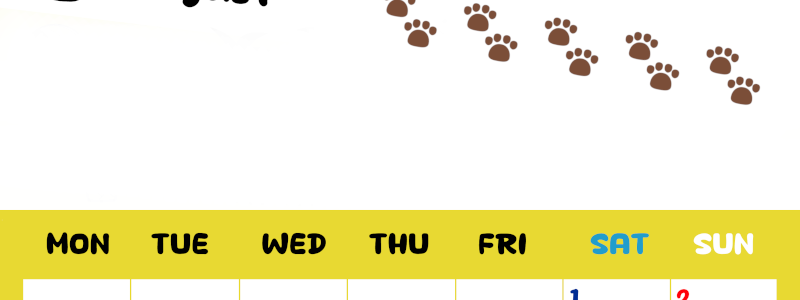 2026年8月カレンダーは縦型月曜始まりで無料！ねこのベージュぷにぷに肉球イラストがほっこりかわいい！(2026-01240811)