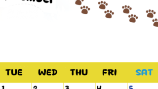 2026年9月カレンダーは縦型月曜始まりで無料！ねこのベージュぷにぷに肉球イラストがほっこりかわいい！(2026-01240911)