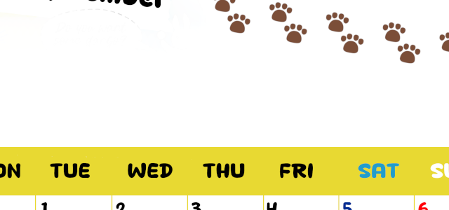 2026年9月カレンダーは縦型月曜始まりで無料！ねこのベージュぷにぷに肉球イラストがほっこりかわいい！(2026-01240911)