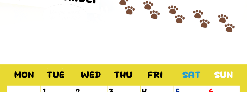 2026年9月カレンダーは縦型月曜始まりで無料！ねこのベージュぷにぷに肉球イラストがほっこりかわいい！(2026-01240911)