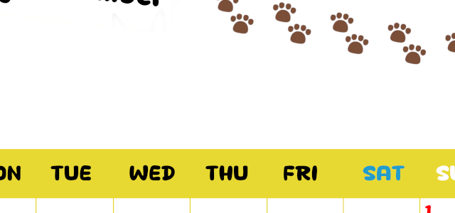 2026年11月カレンダーは縦型月曜始まりで無料！ねこのベージュぷにぷに肉球イラストがほっこりかわいい！(2026-01241111)