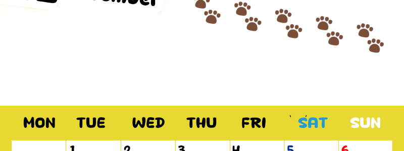 2026年12月カレンダーは縦型月曜始まりで無料！ねこのベージュぷにぷに肉球イラストがほっこりかわいい！(2026-01241211)