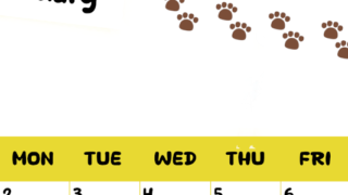 2026年2月カレンダーは縦型日曜始まりで無料！ねこのベージュぷにぷに肉球イラストがほっこりかわいい！(2026-01240210)