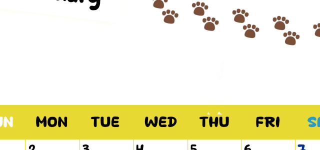 2026年2月カレンダーは縦型日曜始まりで無料！ねこのベージュぷにぷに肉球イラストがほっこりかわいい！(2026-01240210)