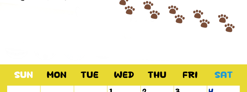 2026年4月カレンダーは縦型日曜始まりで無料！ねこのベージュぷにぷに肉球イラストがほっこりかわいい！(2026-01240410)