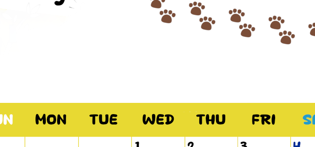 2026年7月カレンダーは縦型日曜始まり で猫の自由きままな足あとがおしゃれかわいいデザインなのでおすすめ：無料(2026-01240710)