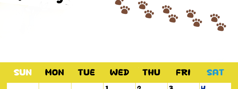 2026年7月カレンダーは縦型日曜始まり で猫の自由きままな足あとがおしゃれかわいいデザインなのでおすすめ：無料(2026-01240710)
