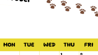 2026年10月カレンダーは縦型日曜始まりで無料！ねこのベージュぷにぷに肉球イラストがほっこりかわいい！(2026-01241010)