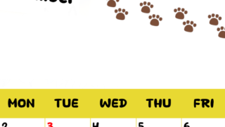 2026年11月カレンダーは縦型日曜始まりで無料！ねこのベージュぷにぷに肉球イラストがほっこりかわいい！(2026-01241110)