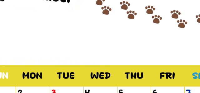 2026年11月カレンダーは縦型日曜始まりで無料！ねこのベージュぷにぷに肉球イラストがほっこりかわいい！(2026-01241110)