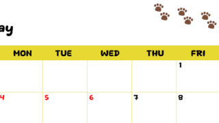 2026年5月カレンダーは横型日曜始まりで無料！ねこのベージュぷにぷに肉球イラストがほっこりかわいい！(2026-01240500)