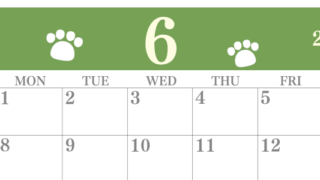 2026年6月カレンダーは横型日曜始まりで猫の肉球がゆるかわいいレイアウト！無料かつ自由に予定を書き込めます！(2026-01250600)