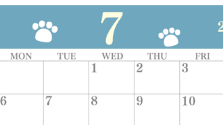 2026年7月カレンダーは横型日曜始まりで猫の肉球がゆるかわいいレイアウト！無料かつ自由に予定を書き込めます！(2026-01250700)