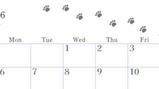 2026年7月カレンダーは横型日曜始まりで猫が自由気ままに歩き回った足あとがかわいい♪ダウンロード無料♪(2026-01260700)