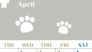 2026年4月カレンダーは縦型月曜始まりで猫の肉球がおしゃれかわいいカラフルな無料イラスト付き素材♪(2026-01270411)