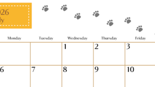 2026年7月カレンダーは横型日曜始まりで猫の肉球にほっこり癒されるゆるおしゃれデザイン♪ダウンロードは無料♪(2026-01280700)
