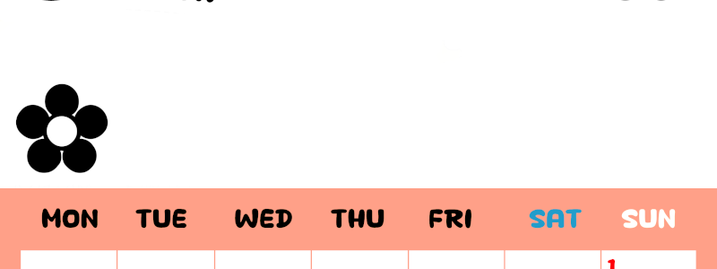 2026年3月カレンダーは縦型月曜始まりでフラワーシルエットがかわいいシンプルお花デザイン：無料(2026-01300311)