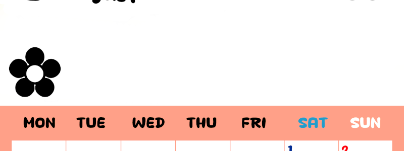 2026年8月カレンダーは縦型月曜始まりでフラワーシルエットがかわいいシンプルお花デザイン：無料(2026-01300811)