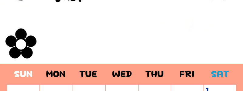 2026年8月カレンダーは縦型日曜始まりでフラワーシルエットがかわいいシンプルお花デザイン：無料(2026-01300810)